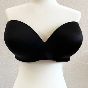 Cacique Intimates Black Strapless Plunge Underwire Bra 40F Plus Size Lane Bryant
